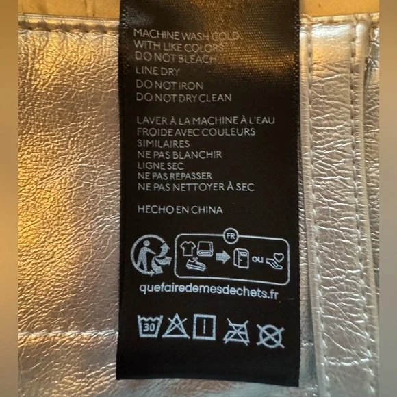 NWT Maeve by Anthropologie Colette Silver Cropped Wide-Leg Metallic Pants - Picture 9 of 13